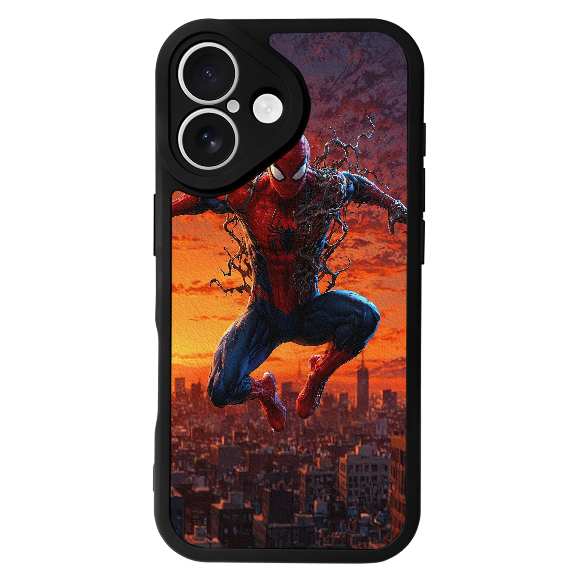 （画像用） Spider Man スパイダーマン 【iPhone 16シリーズ対応】シリコンスマホケース（レザー調） 材質：シリコン